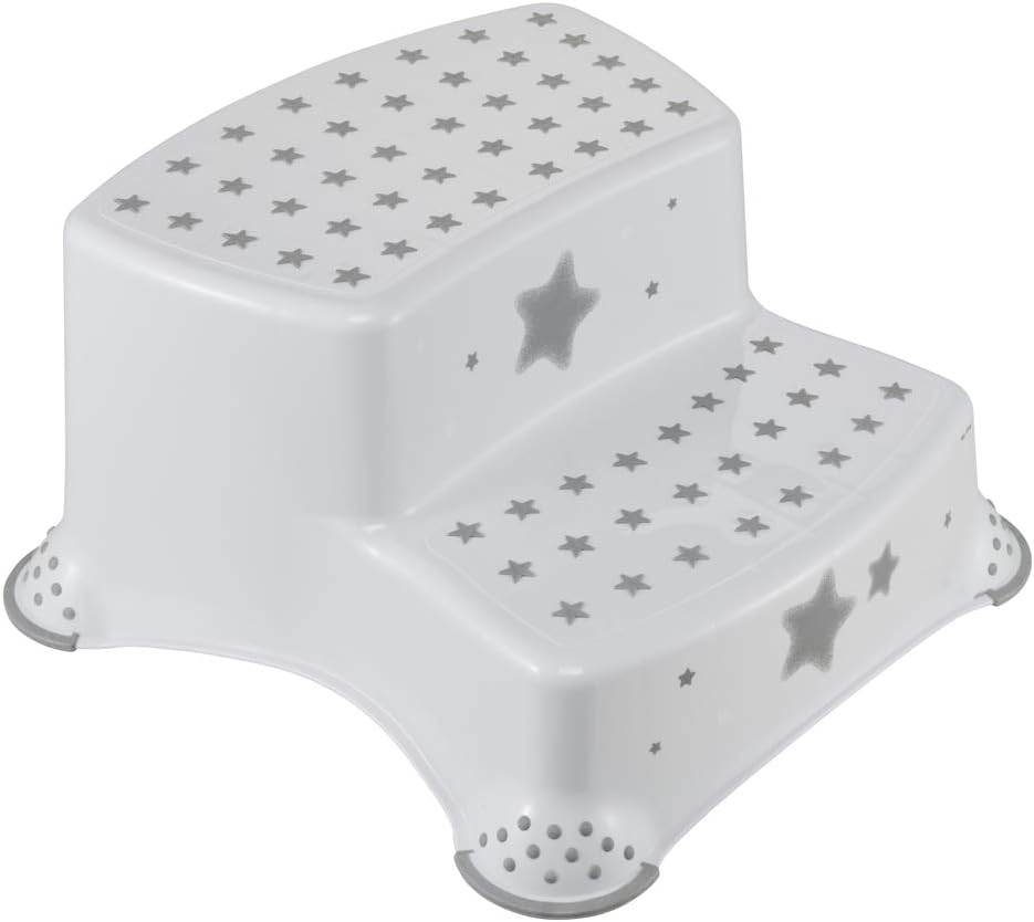 keeeper Stars Step Stool, Two-Tier, For 18 months to 10-years, Anti-Slip Design, Igor, White, White Stars, Single article