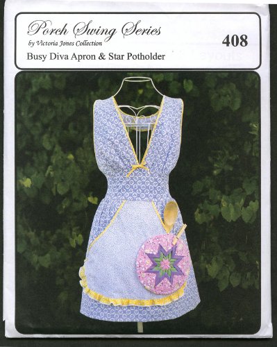 Busy Diva Retro Apron & Star Potholder Hawaiian Sewing Pattern #408