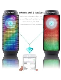 Altavoces Bluetooth portátiles con luces LED con 7 patrones y altavoces inalámbricos visuales 4.1 HD con graves potentes, micrófono integrado, AUX, manos libres, altavoz Bluetooth inalámbrico