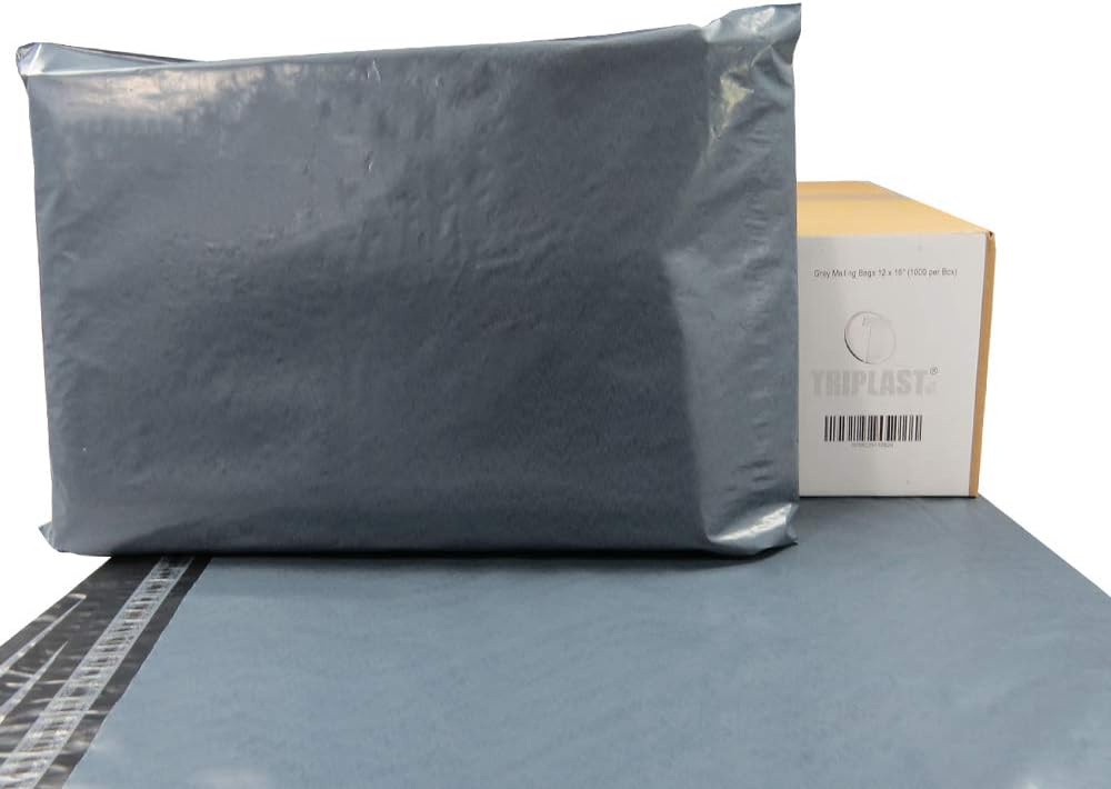 Triplast 12 x 16-Inch Plastic Mailing Postal Bag - Grey (Pack of 1000), 12" x 16" - Image 4