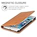 iPhone 6S Plus Case, iPhone 6 Plus Case, SHIELDON Genuine Leather Wallet Case Flip Book Design w/Stand & Credit Card Compartments, Magnetic Closure for iPhone 6 Plus and iPhone 6S Plus, Tan Brown