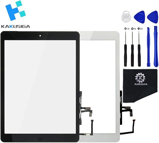 Amazon Com Kakusiga Compatible With Ipad Air 1st 5th Generation Touch Screen Glass Digitizer Replacement Home Button Flex Adhesive Tape Repair Tools Kit White