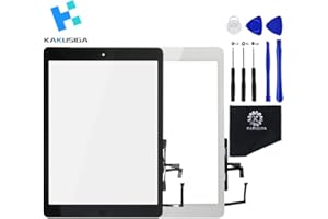 KAKUSIGA Compatible with ipad Air 1st (5th Generation) Touch Screen Glass Digitizer Replacement, Home Button Flex, Adhesive Tape,Repair Tools kit (Black)
