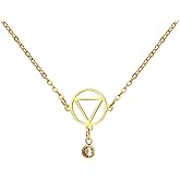 EUEAVAN Alcoholics Anonymous AA Necklace Circle Triangle Healing Pendant Sober Recovery Jewelry New Beginnings Sobriety Gift for Women
