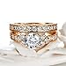 WuBeFine Plated 18K Gold One Pair of AAA Zircon Engagement Ring