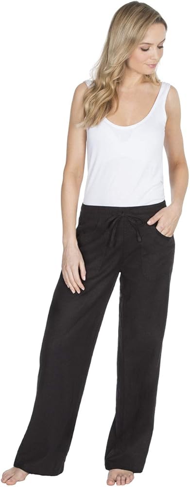 plus size black linen pants