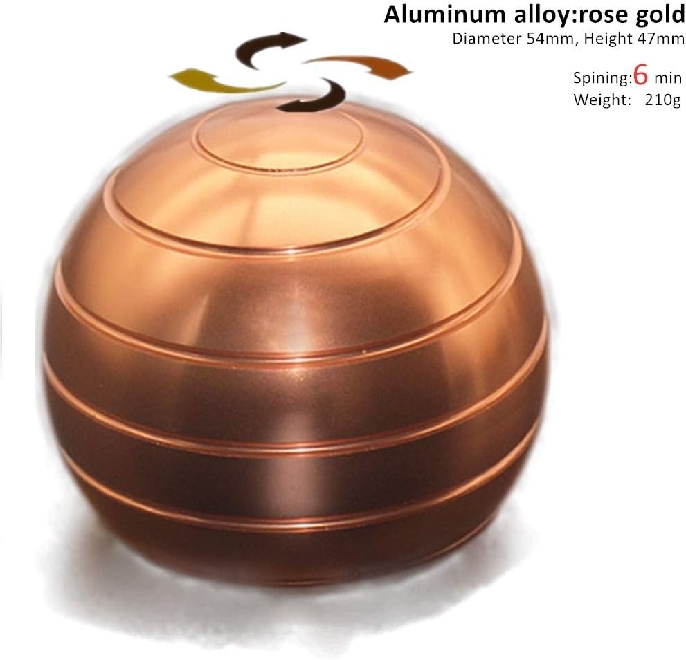 Leiydzkj Kinetic desk Desktop decoration with mesmerizing motion VORTECON Office Executive Gadgets with Optical Illusion for Anti Anxiety ADHD Relieve Stress (Rose Gold 210g-54mm)