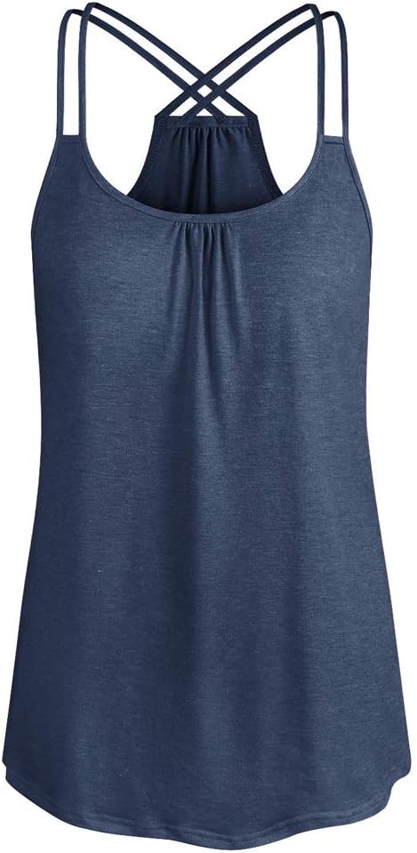 Cyanstyle Women's Pleated Chiffon Layered Camisole Sexy Summer Cami Tank Tops