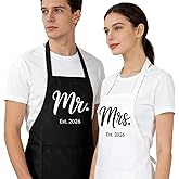 Ymzkpoa Mr Mrs Est 2026 Aprons for Couples Gifts,Funny Kitchen Gifts for Couples,Wedding, Engagement gifts for Couples, Christmas Gifts for Couple, Husband, Wife, Boyfriend, Girlfriend, Him Her-12