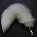 Fosrion Huge Fluffy White Gray Fox Tail Fur Cosplay Toy Alopex Lagopus Ring
