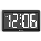 Soobest 9.5 Inch Digital Wall Clock Battery Operated, LED Large Display | Auto &amp; Manual Dimmer, Easy to Read Alarm Clock with Snooze for Seniors, Cordless for Living Room, Office Desk (3.2" Numbers)