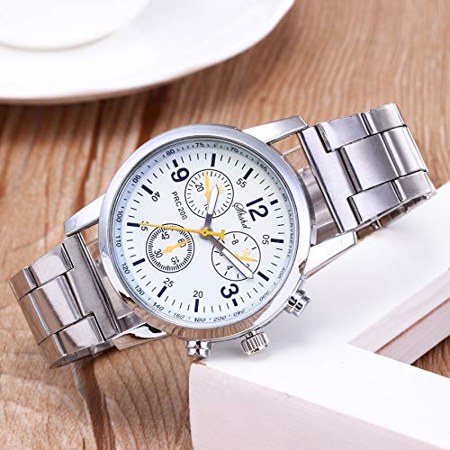Ankola Men's Faux Chronograph Business Dress Watch Stainless Steel Strap Quartz Analog Watch