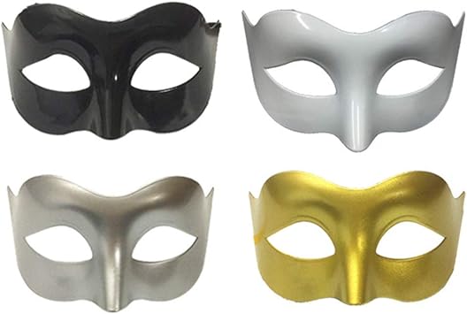 Limeo Mascara De Plastico Vintage Mascara De Hombre De Plastico Mascara Mascara Blanca Mascara De Ojos Veneciana Mascarada Para Hombre Mascara De Halloween Mascara De Mascarada Negra 4 En Total Amazon Es Juguetes