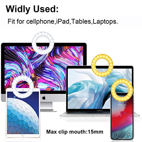EasyULT Selfie Licht, Selfie Licht Handy, Selfie Ring Licht mit 3 Einstellbare Helligkeiten, USB Wiederaufladbar LED… – Bild 8