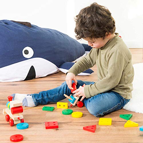 all Kids United® Holz-Eisenbahn Spielzeug-Eisenbahn aus Holz; Kinderspielzeug Sortierwürfel Holz-Zug Lernspielzeug… – Bild 7