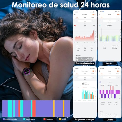 AURAFIT Reloj Inteligente Smartwatch 1.43 AMOLED, GPS Fitness Tracker,a 5ATM Impermeable, Llamadas Bluetooth, Reloj Deportivo Hombres, Incluye Correa Adicional Compatible con Android iOS