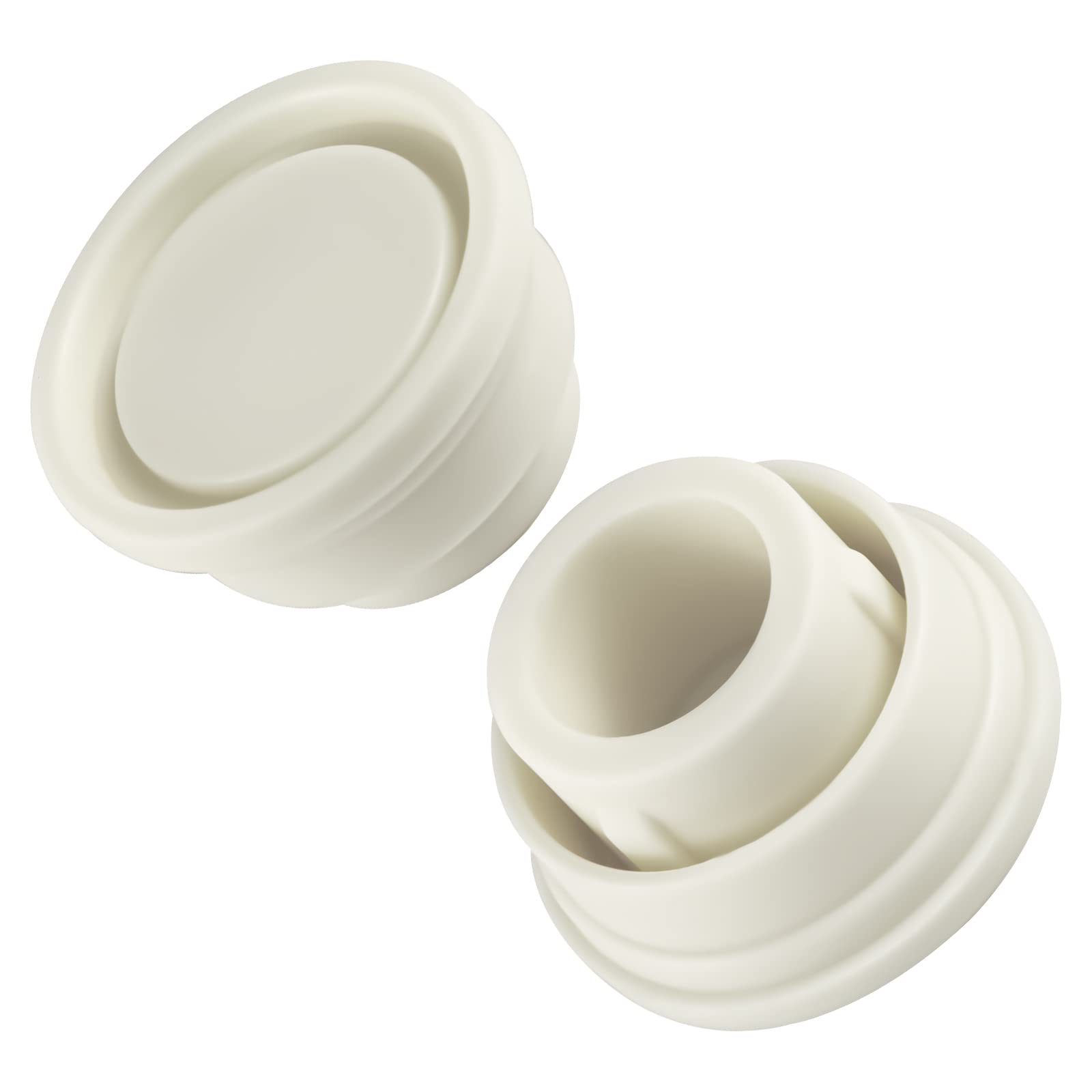 2pcs Pool Ladder Bumpers, White Pool Ladder Bumpers for Inground Pool to Protect Swimming Pool Ladder Replacement Steps, Rubber Material Pool Ladder Caps Parts.