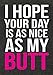 Panoware Women's Funny Workout Tank Top | I Hope Your Day is As Nice As My Butt, Vintage Black, Small
