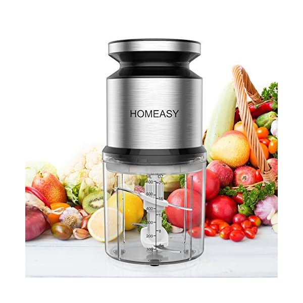 Mini Meat Grinder, Homeasy Mini Food Processor Food Grinder 600ml Stainless Steel Small Chopper for Salad, Sauces…