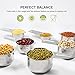 Measuring Cups Set of 7 with 1/8 Cup Coffee Scoop, 1Easylife Stainless Steel Metal Measuring Cup, 7 Piece Stackable Set with Spout