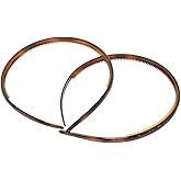 Parcelona French Slim 1/4" Wide Set of 2 Celluloid Inner Nibs Hair Headband Fashion Headband for Women Very Flexible Strong Hold Grip No Slip Durable Styling Girls Hair Accessories, Made in France (Tortoise Shell Brown)