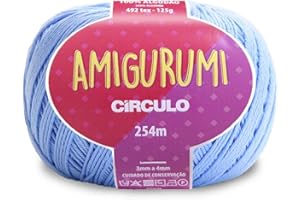 CÍRCULO Circulo Amigurumi Yarn, 100% Mercerized Brazilian Virgin Cotton - Cotton Yarn for Crocheting and Knitting, Soft Yarn, Blue Yarn Art - Sport Weight Yarn, 4.4 oz, 278 yds - Color 2137 - Hydrangea