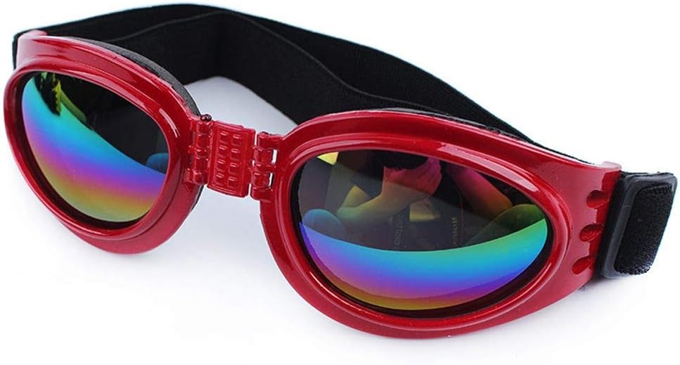 Cestlafit Pet Dog Goggles UV Sunglasses, Windproof Protection Doggie Puppy Sunglasses, Dog Goggles For Large Dog, Red
