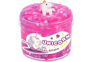 FLIPNEX Clear Slime Crystal Putty Soft Jelly Clay Non-Sticky Slime Premade for Girls Boys, Crunchy Bubble Slime DIY Cotton Mu