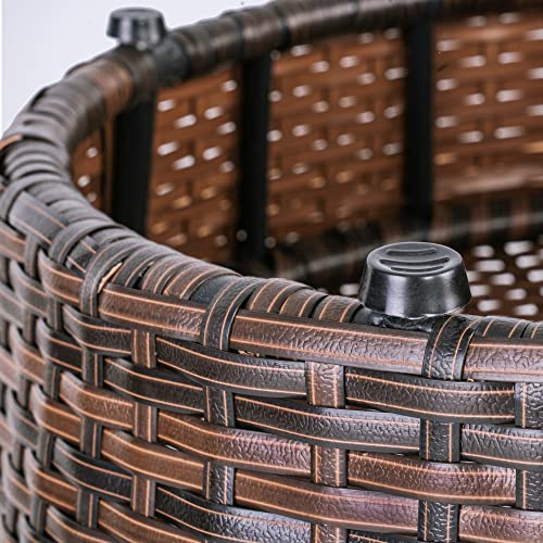 Sundale Outdoor 2 Tier Small Side Table Patio Rattan End Table 17 Inch