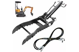 GZWSGHH Hydraulic Thumb Clip for Mini Excavators, Versatile Attachment for 1-1.5 Ton Machines, Includes 2 Hoses and 2 Pin,Fit Easy to Pick Up Irregular Objects