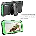 LG Escape 3 Case, LG Phoenix 2 Case, LG K8 Case, Venoro Hybrid Full Body Heavy Duty Armor Holster Defender Case Cover with Kickstand and Swivel Belt Clip (Green)