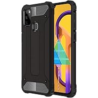 TheGiftKart Special Edition Neo-Hybrid Dual Layer Armor Back Case Cover for Samsung Galaxy M30s (Metallic Black)