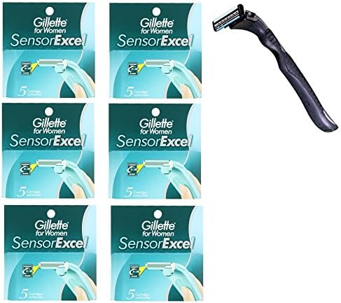 Compatible Sensor &amp; Sensor Excel Razor + Gillette Sensor Excel Women's Razor Blade Refills, 5 Ct. (6 Pack)