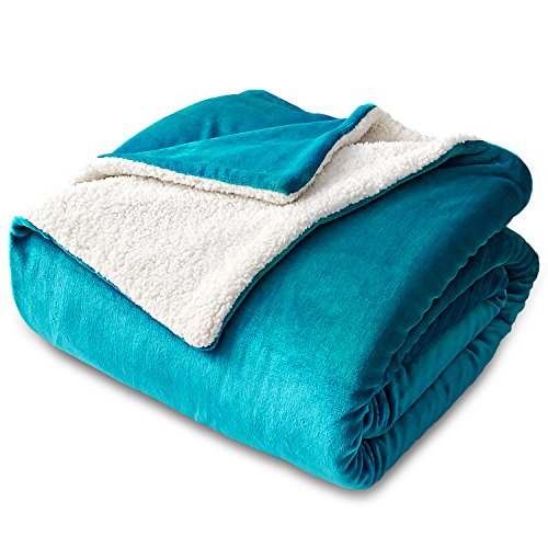 Bedsure Sherpa Fleece Blanket Throw Size Teal Plush Throw Blanket Fuzzy Soft Blanket