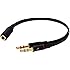 Damomon Black 4 Pin 3.5mm Female To 2 x 3 Pin 3.5mm Male Headset Splitter Adapter