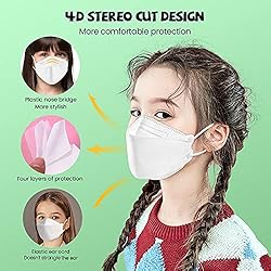 50Pcs KF94 Fish Shaped Kids Masks, 4-Layer Face