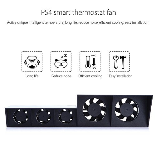 A-SZCXTOP Cooling Fan For PS4 Gaming Console Cool Down With 5 High Speed Cooler Fans Perfect Fit for PS4 PlayStation 4 Host