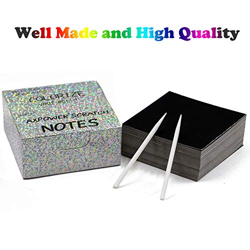 image for AxPower Two Packs Scratch Pads Art Crafts Notes for Kids, Glitter and 