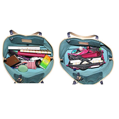 Focussexy Handbag Organizer Multi Pocket Purse Tote Sky Blue