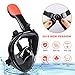 U-Tote Full Face Snorkel Mask,180°Panoramic View with Detachable Camera Mount Free Breathing Dry Top Set Anti-fog Anti-leak -L/XL