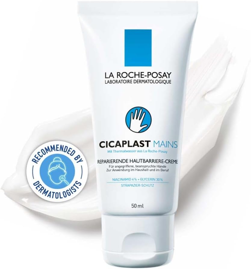 La Roche-Posay Cica Plastic Hand Cream 50ml | Soothes Nourishes Repairs Dry