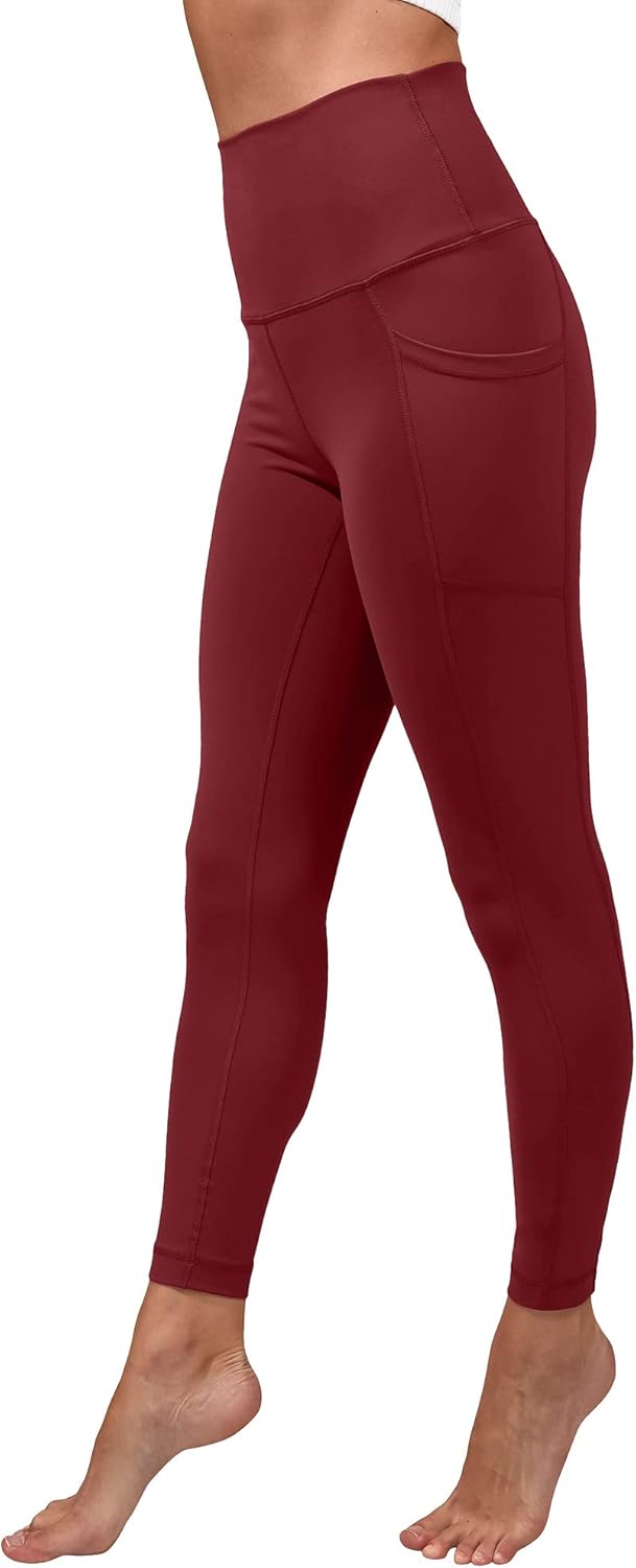 Yogalicious Lux High Waist Elastic Free Side Pocket Ankle Legging: Clothing