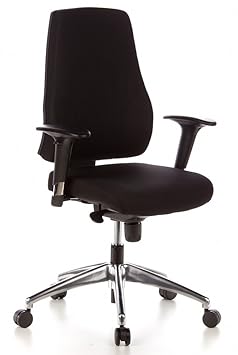 hjh OFFICE 608000 Bürostuhl Drehstuhl PRO-TEC 200 Stoff schwarz, Bürodrehstuhl ergonomisch, gute feste Polsterung, Rückenlehn