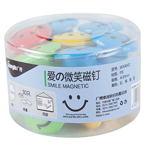 Lucky Cion 30mm Smile Magnet 30pcs Tub Display-Assorted Colors
