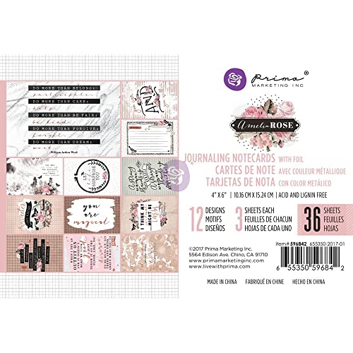 Prima Marketing Amelia Rose-4x6 Journaling Cards