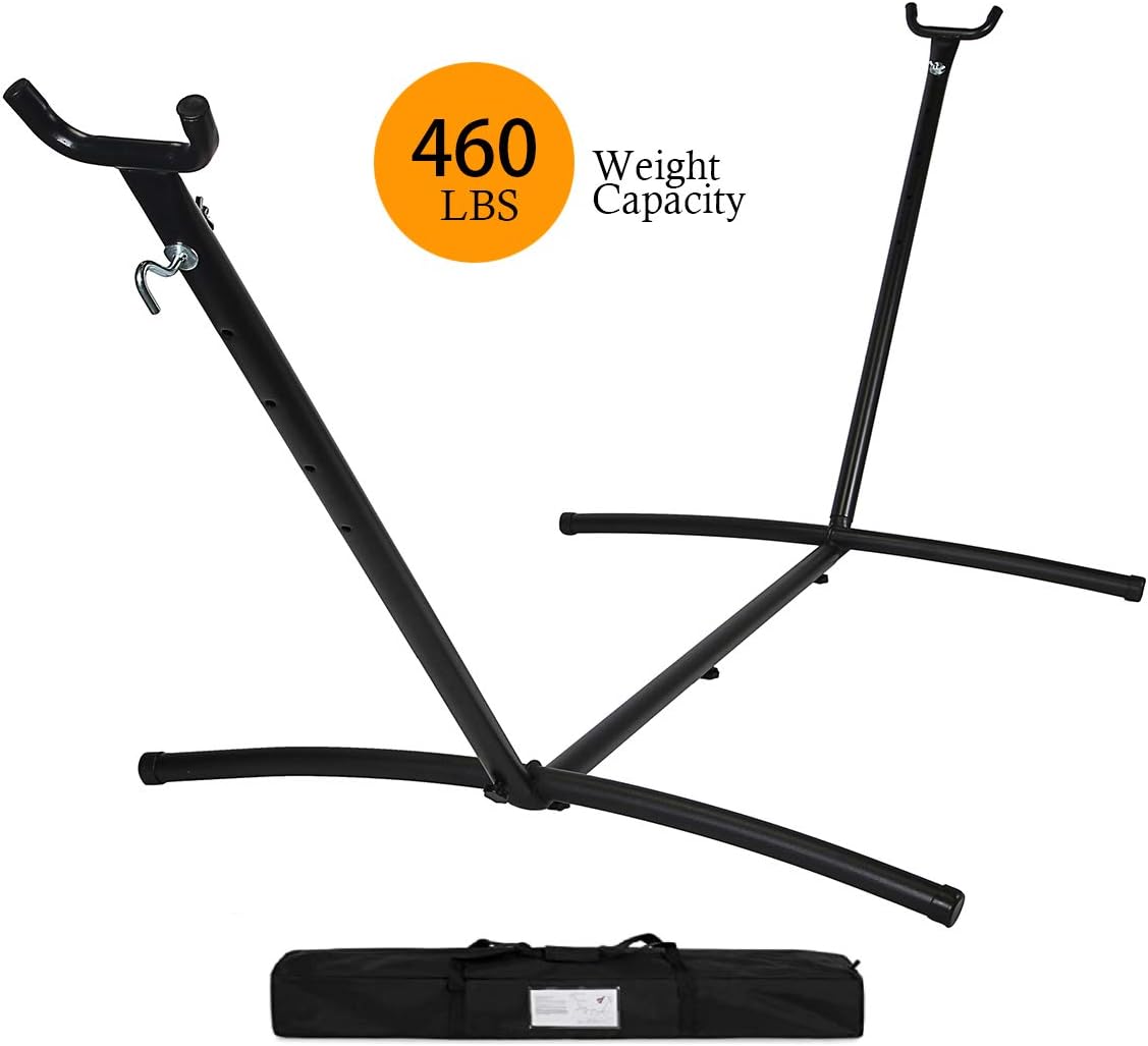 Tuanchuanrp Hammock Stand, Adjustable Hammock Stand Portable Heavy Duty, Space Saving Steel Hammock Stand, Fits Hammocks 9ft Long for Indoor Outdoor Yard Patio Deck, with Carry Bag : Garden & Outdoor