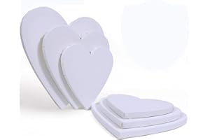 QUIENKITCH Painting Canvas Panel Boards, Heart-Shaped Artist Canvas Boards, 6Pcs/Set Cotton Stretched Primed Blank Canvas Panels for Students Artist Hobby Painters Beginners