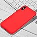 YRS iPhone X Case, Liquid Silicone Gel Rubber Matte Anti Scratch Minimalist Thin Ultra Slim Case Fit with Soft Microfiber Lining Shock Absorbing Comfort 3D Full Protective Cover for iPhone X 10 (Red)