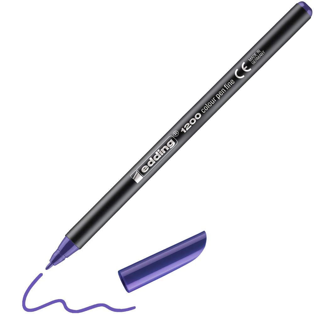 edding 1200 Colour Pen Fine - Violet - 1 Pen - Round Tip 1 mm - Felt-Tip Pen for Drawing and Writing - for School or Mandala — image 1