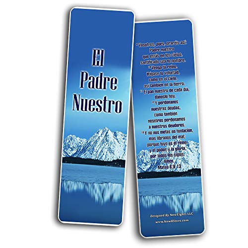 Spanish Bookmarks Padre Nuestro (60-Pack)- Español The Lord's Prayer Cards - Marcadores de Libros Cristianos - Stocking Stuffers for Adults Teens Kids Men Women Boys Girls - Baptism Mission Evangelism — image 1